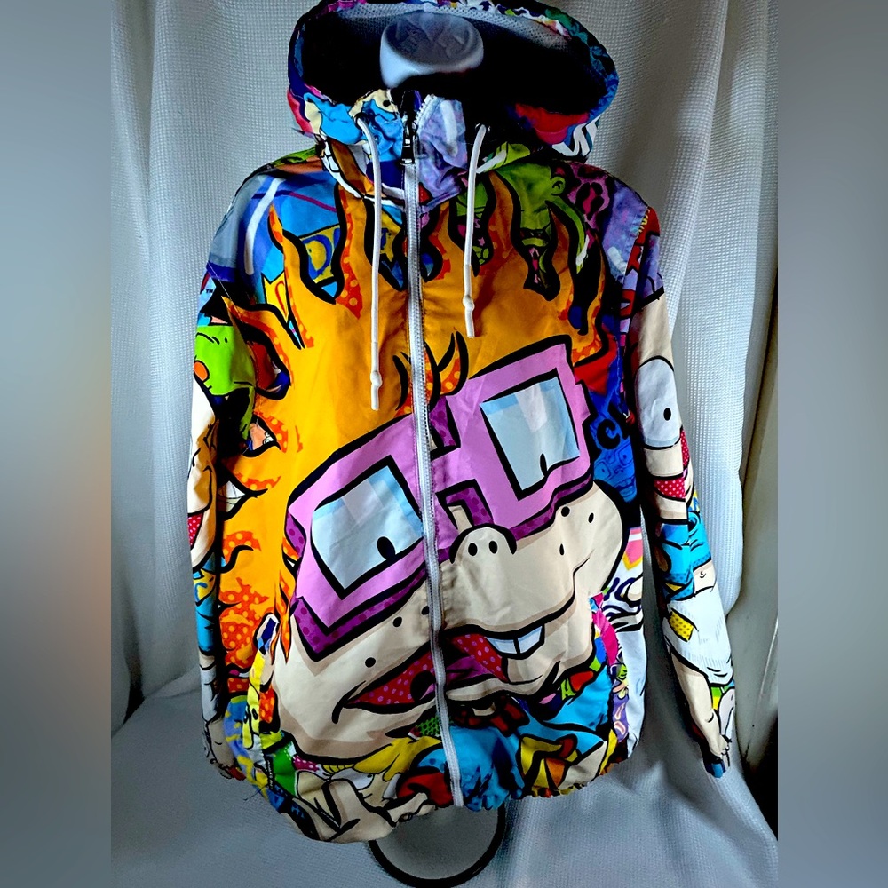 Members only X nickelodeon, Rugrat hoodie, windbreaker unisex size large